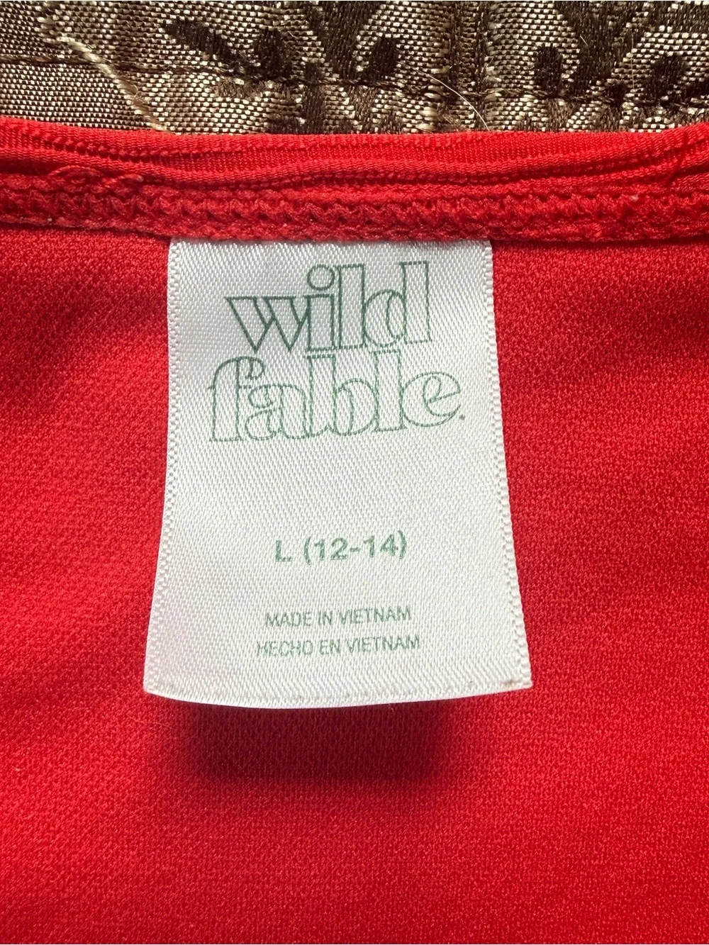 WILD FABLE RED RIBBED TRIANGLE BIKINI SET SIZE LARGE